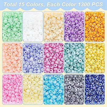 Amazon | PandaHall 3mm 手芸ビーズ シードビーズ 約6750個 15色